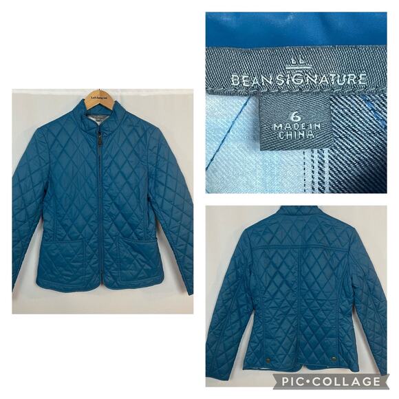 L.L. Bean Signature Quilted Teal Jacket size 6 - Picture 1 of 11